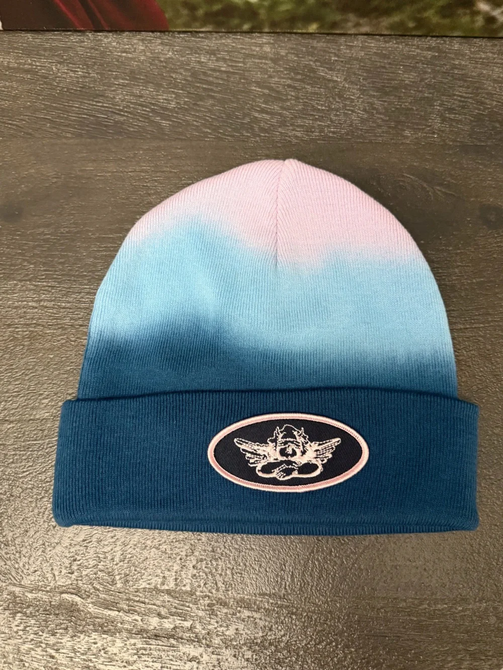Boys Lie ombré beenie in pink, aqua and deep blue NWOT
